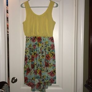 Yellow and blue flowered dress